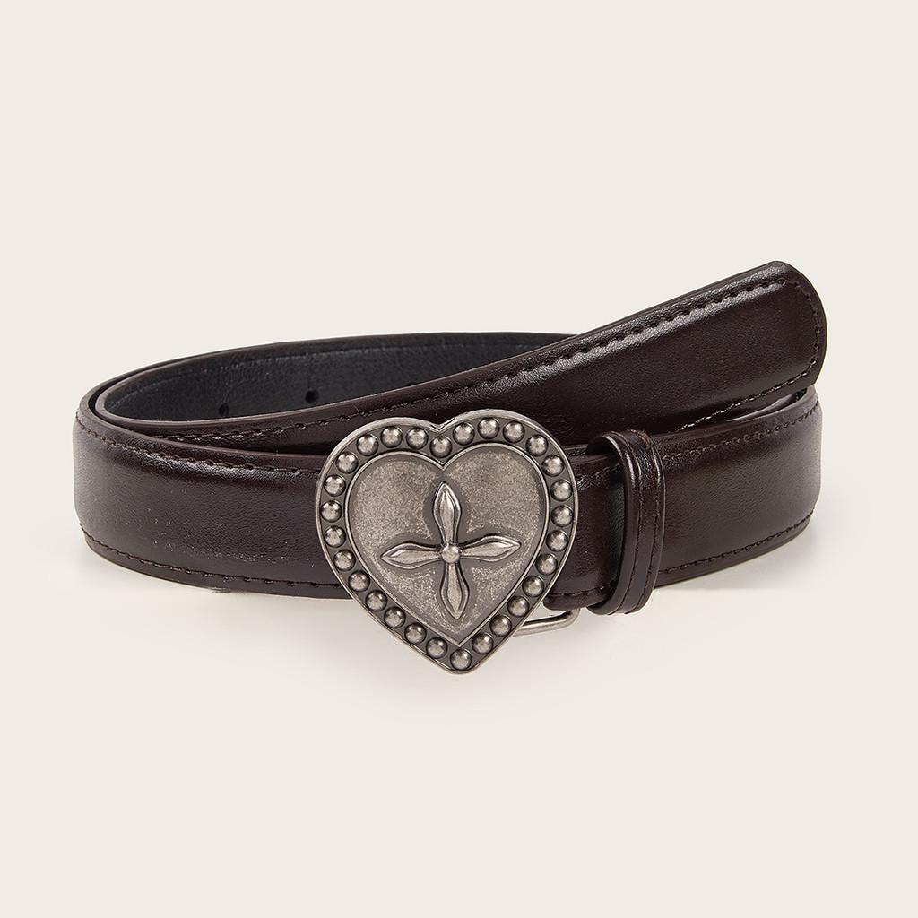 Factory Direct Supply Fashionable Metal Heart Buckle Belt For Women's Jeans