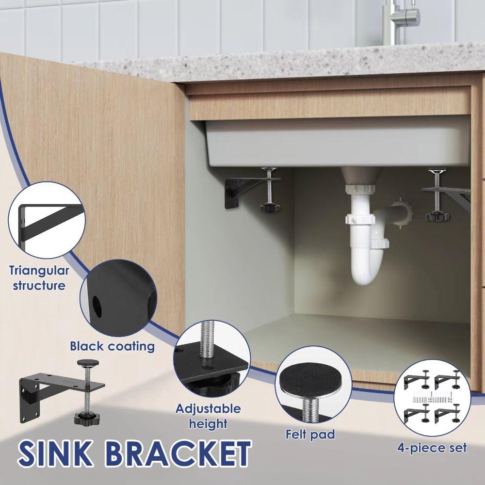 Heavy Duty Sink Installation Kit Easy Installation Pedestal Sink Support  Undermount Application