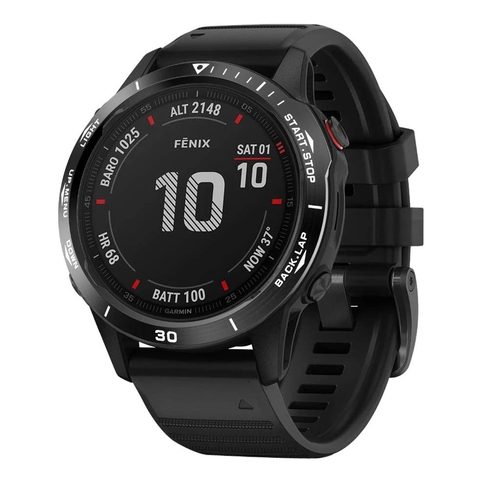 Kroužek proti poškrábání pro hodinky Garmin Fenix 6/Fenix 6 Pro/Fenix 6 Sapphire, Kroužek rámečku, Stylizační pouzdro, Kovový kryt