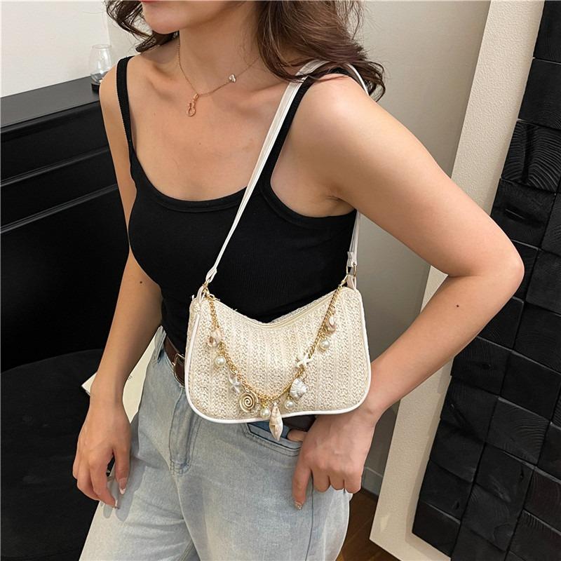 Chain underarm bag women's new shiny versatile shoulder bag trendy temperament fashionable dumpling bag