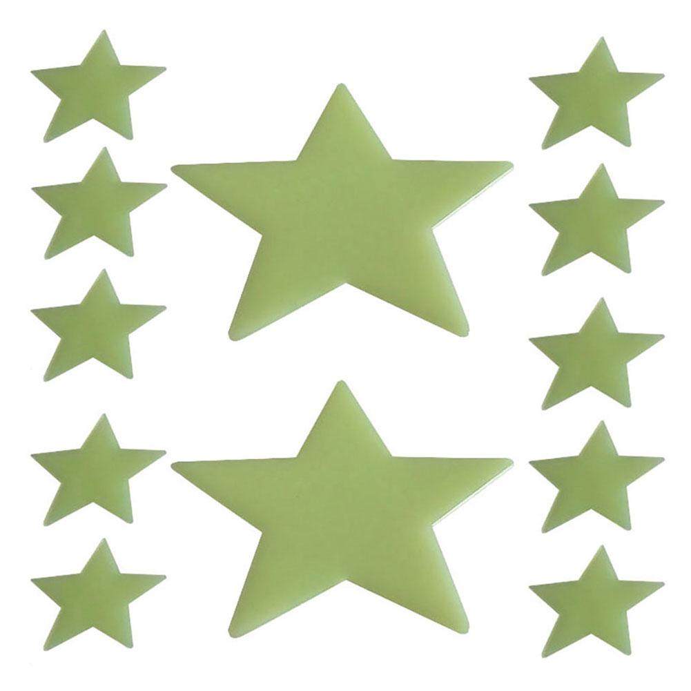 12Pcs Luminous Glow In Dark Stars Wall Sticker Home Bedroom Dormitory Decor