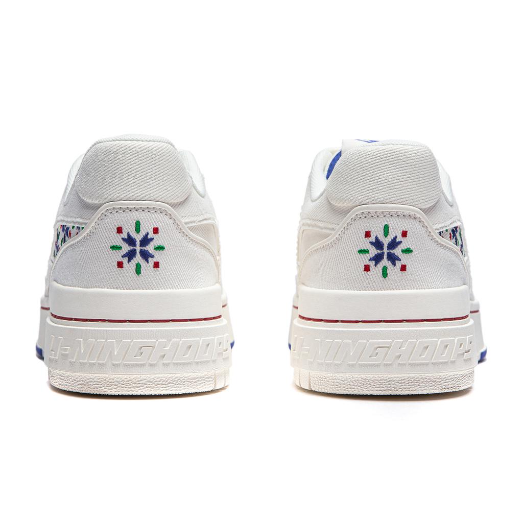 Li Ning Rookie Comfortable Versatile Non-Slip Shock Absorbing Wear-Resistant Lightweight Low-Top Skate Shoes Unisex Sneakers White ABCU009-2