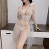 Sex underwear mesh see-through milk princess skirt water-soluble flower deep V small chest nightdress pure uniform