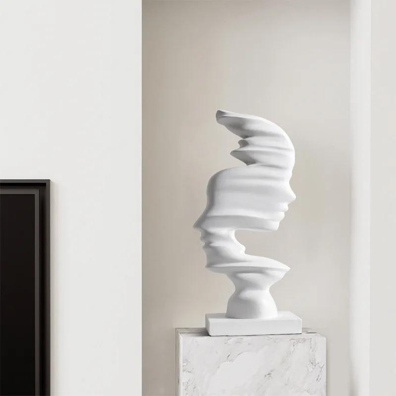 Moderne Abstrakte Menschliche Harzskulptur, Kreatives Kunstornament für TV-Schrank, Wohnzimmer Büro Schreibtisch Dekor, Minimalistisches Geschenk