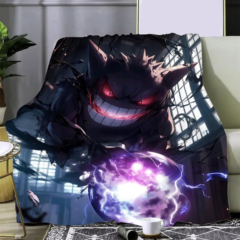 Anime Pokemon Gengar Printed Blanket Picnic Blankets Warm Blanket Soft and Comfortable Blanket Home Travel Birthday Gift