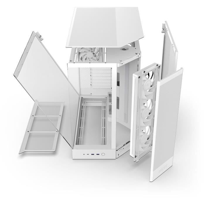 Boitier moyen-tour NZXT H9 Flow RGB - Ventilateurs RGB inclus - Blanc - CM-H92FW-R1