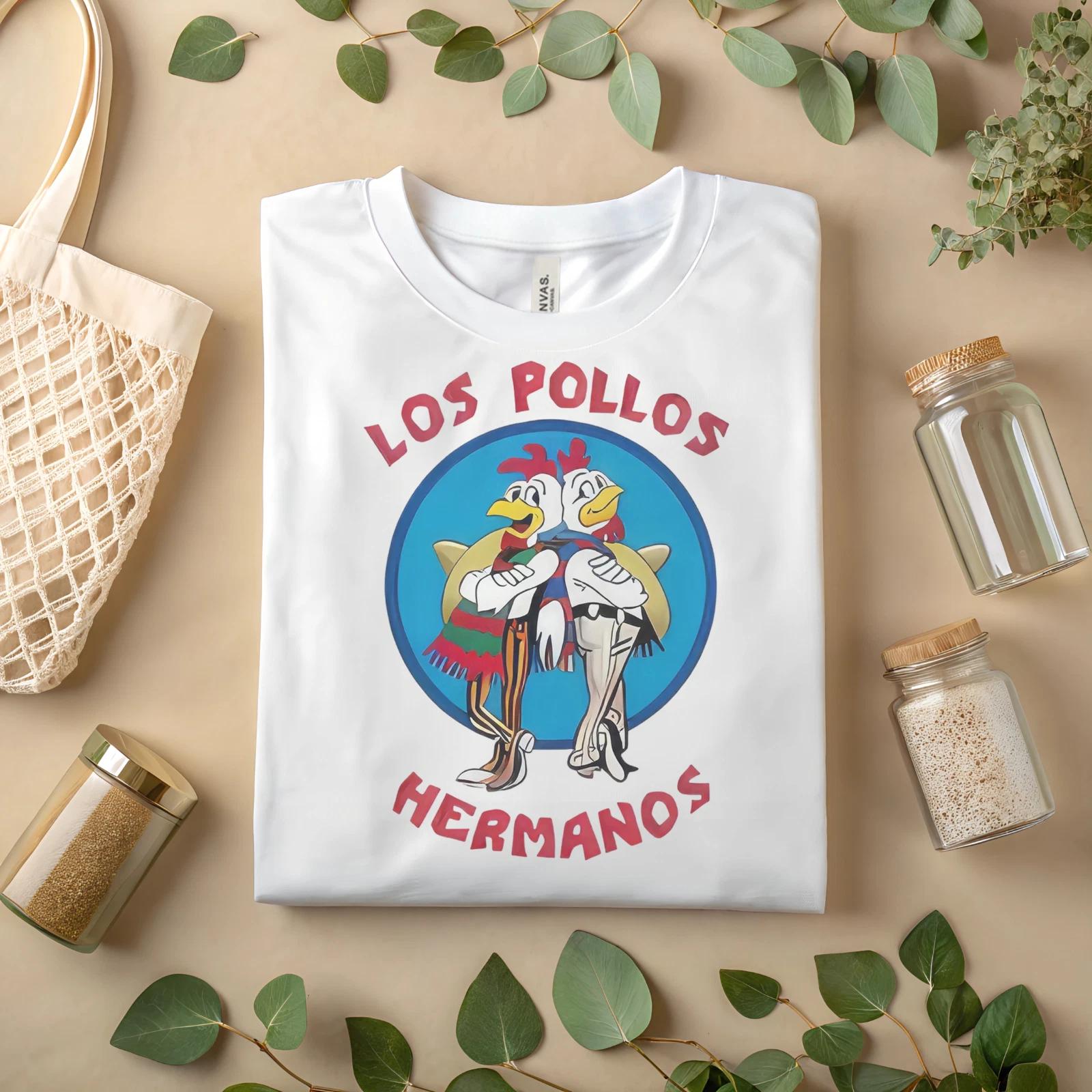 Los Pollos HermanosFunny Cartoon Chicken Brothers Mexican Style Graphic Tee A192 XL