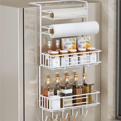 Refrigerator Storage Shelf Fridge Wall Side Hanging Storage Rack Kitchen Shelf Kitchen Gadgets Tool Towel Bottle Spice Organizer