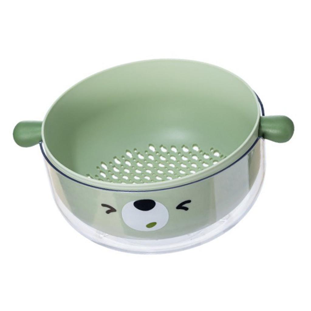 Double Layer Colander Bowl Set Large Capacity TPR Handle Fruit Vegetable Washing Bowl Strainer