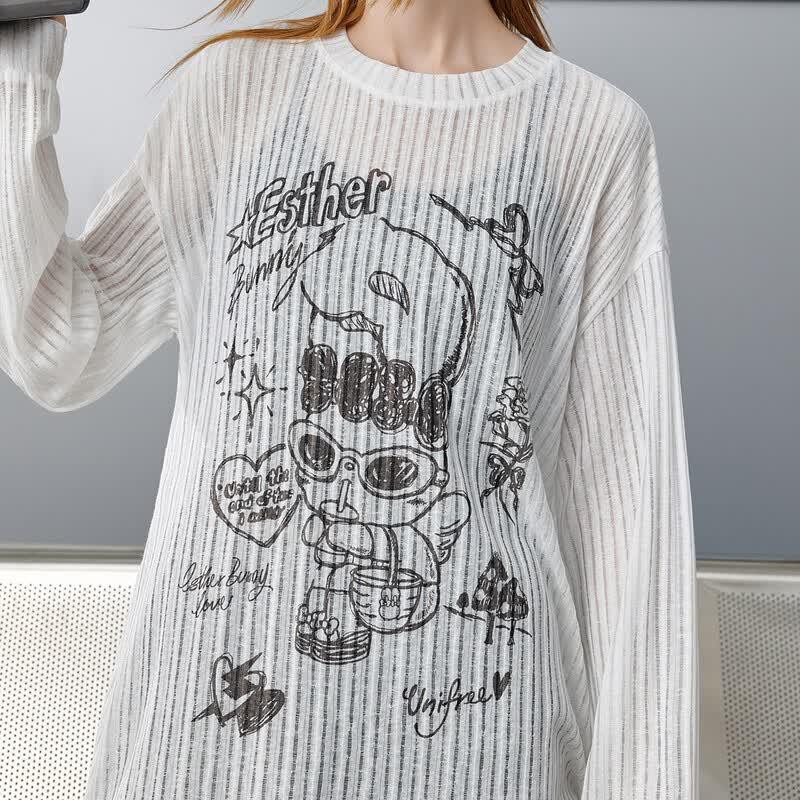 UNIFREE Celebrity Style Loose Long Sleeve T-Shirt Blouse