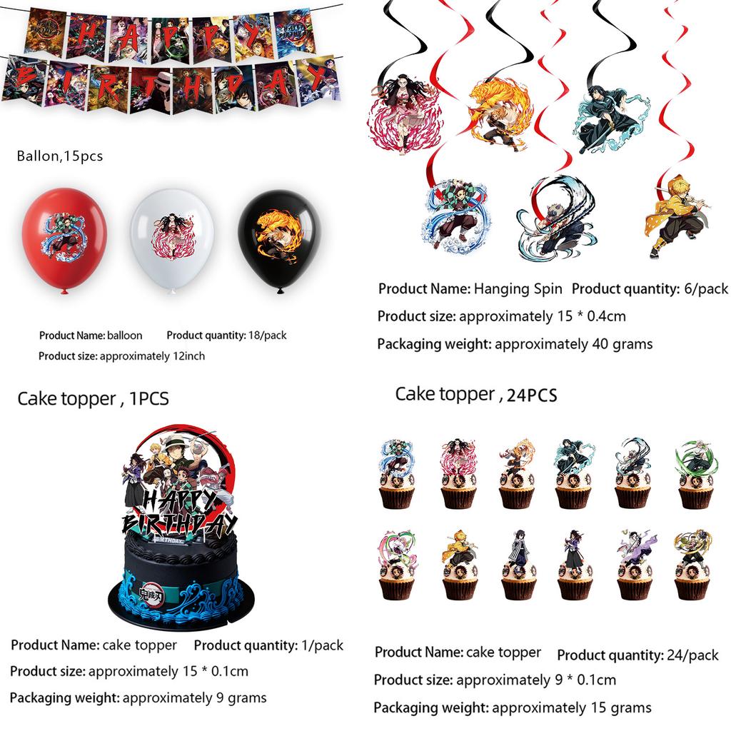 Anime Dämon Geburtstagsparty Dekoration Einweg-Geschirr Teller Tischdecke Becher Serviette Babyparty Kinder Partygeschenke Zubehör