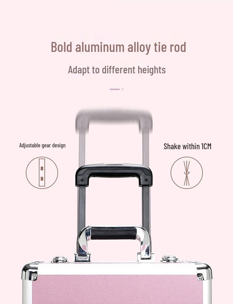 Professional Makeup Artist Trolley Case: Large Capacity Storage with Lock for Makeup, Nail, and Tattoo Tools.