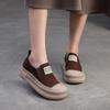 Fashion GKTINOO Casual Slip-on Flat Shoes 2025 Spring New Genuine Leather Soft Sole Round Toe Versatile Women's Thick Soled Shoes