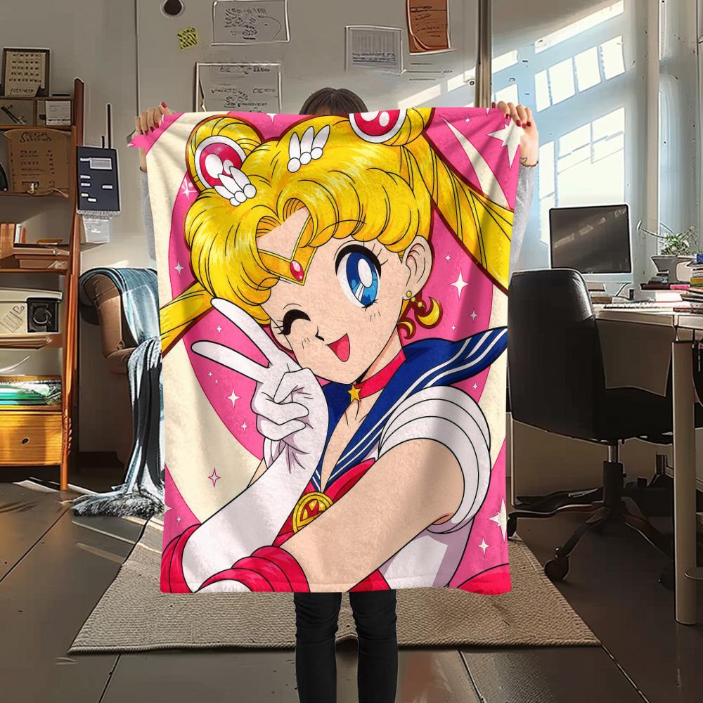 Sailor Moon2 Flannel Blanket, High quality Comfortable for All Seasons, Home Decor, Warmth and Comfort