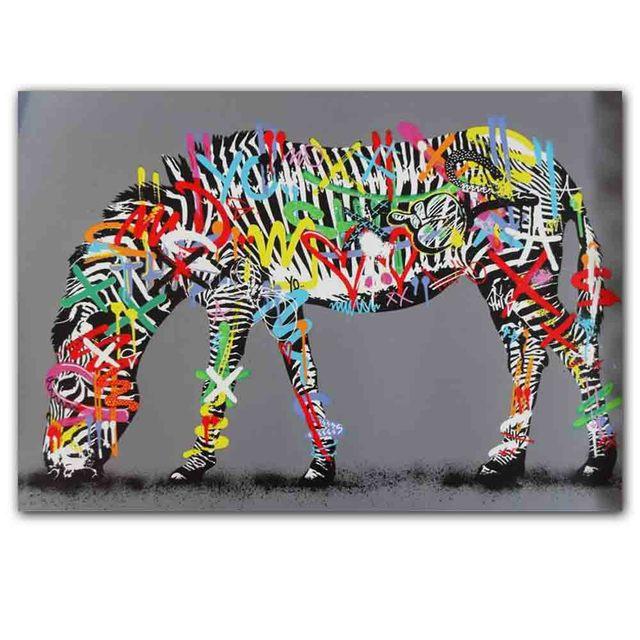 

Граффити абстрактное искусство животное настенная живопись постер Бэнкси картина на холсте гостиная кабинет коридор украшение дома фреска без рамки 21*30cm No Frame