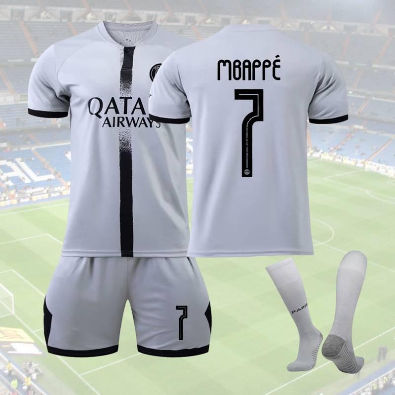 Kid Unisex Adult Football Jersey Mbappe Number 7 Sport Uniforms Set Boys Girls