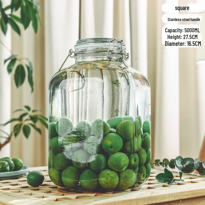 Glass Sealing Jar with Stainless Steel Buckle for Food Storage - Ideal for Tea, Grains, and Cereals In the Kitchen