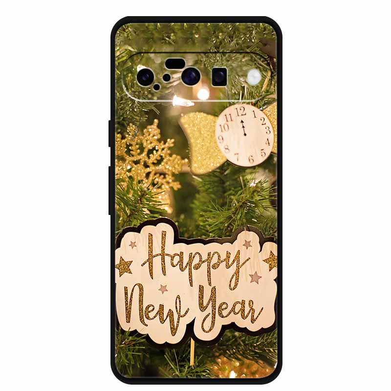 Christmas Phone Cases For Google Pixel 10 Case Silicone Soft Black Cover Christmas Tree for Pixel 10 Pro / 10 Pro XL Back Cover