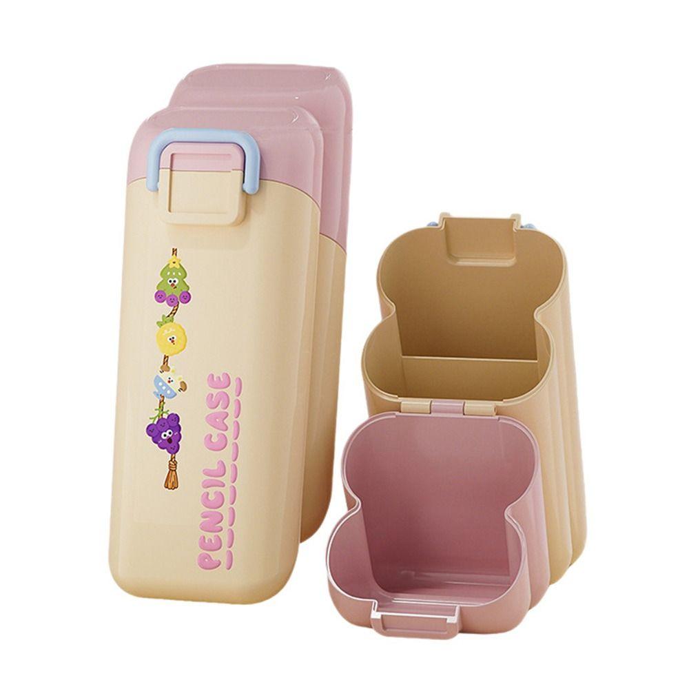 Cute Large Capacity Oblique Pen Holder Save Space Desktop Storage Pencil Case Cartoon Creative Pen Container for Students