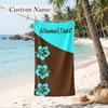 Passionate Hibiscus Custom Name Printed Beach Towel Personalized Soft Towel For Swimming Beach Travel