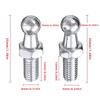 2Pcs M6 M8 Universal Car 10Mm Ball Silver Boot Bonnet Gas Struts Ball Ended End Fitting Pin Joint Valve Spring Holders