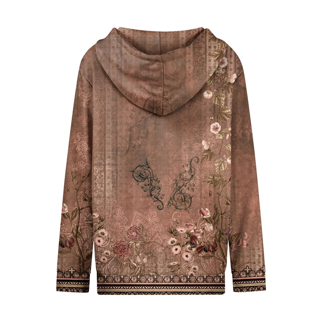 Damen Freizeitmode Langärmiger Strick-Hoodie mit Reißverschluss und Weihnachtsdruck