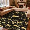 Nordic Black Gold Christmas Easy Clean Living Room Carpet Foldable Plush Large Area Foot Mats Decorate Bedroom Non-slip Soft Rug
