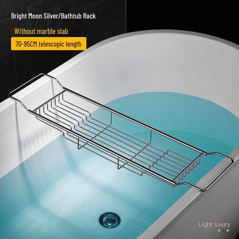 

Non-Slip Telescopic Marble Bathtub Rack with Phone Holder