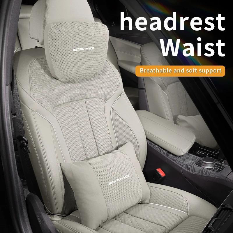 Mercedes Benz A B C E S Class AMG GLB GLC GLE CLA CLS SLC GLS A45 C43 Car Headrest Neck Support Lumbar Rest Cushion Neck Pillow