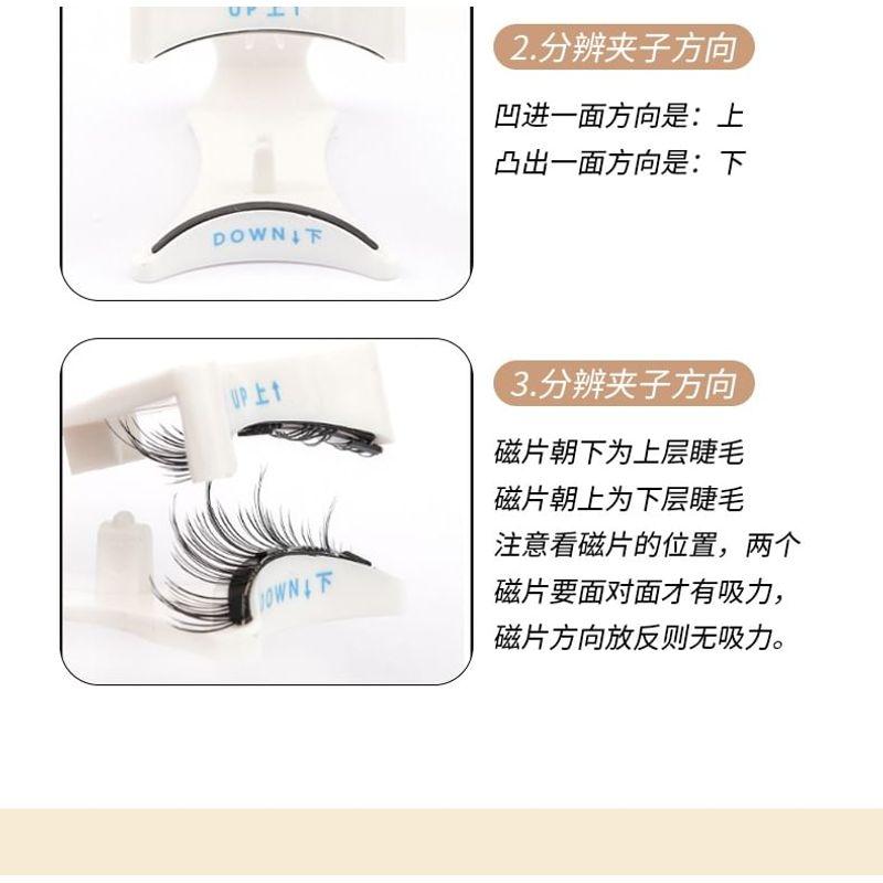 Miumi - Set: Natural Wispy Colored Magnetic False Eyelashes + Applicator