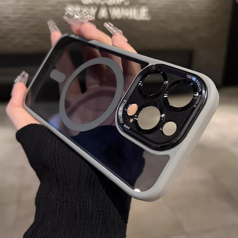 

Acrylic Clear Magnetic For Magsafe Wireless Charge Case For iPhone 16 15 14 Plus 13 12 Pro Max Hybrid Shockproof Hard Back Cover For iPhone 15 Pro