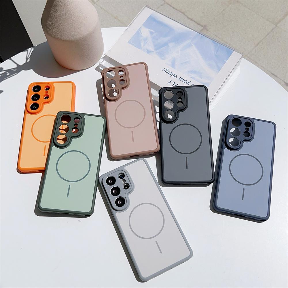 Matte Soft For MagSafe Phone Case for Samsung Galaxy S26 Plus + S25 S24 S23 Ultra Magnetic Wireless Charging Shockproof Cover