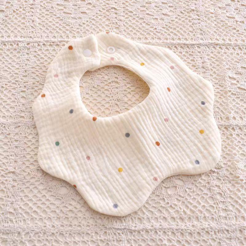 Cotton Muslin Baby Drool Bibs Soft Breathable Bandana Newborn Neck Bib Soft Cartoon Print Toddler Feeding Bibs for  Boy Girl