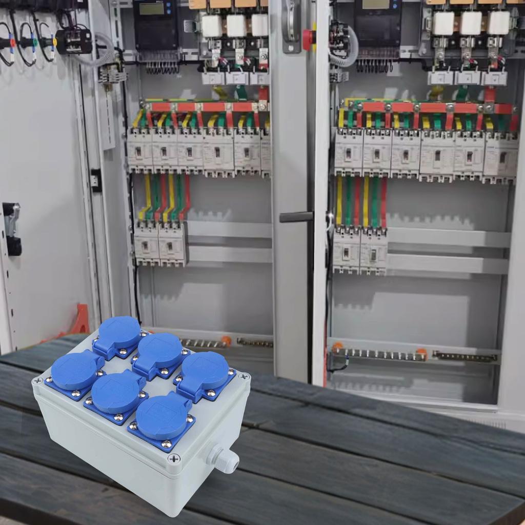 Shock Resistant Power Outlet 6x230V Socket Waterproof And Dustproof Flame-retardant Plastic Long-lasting Protection