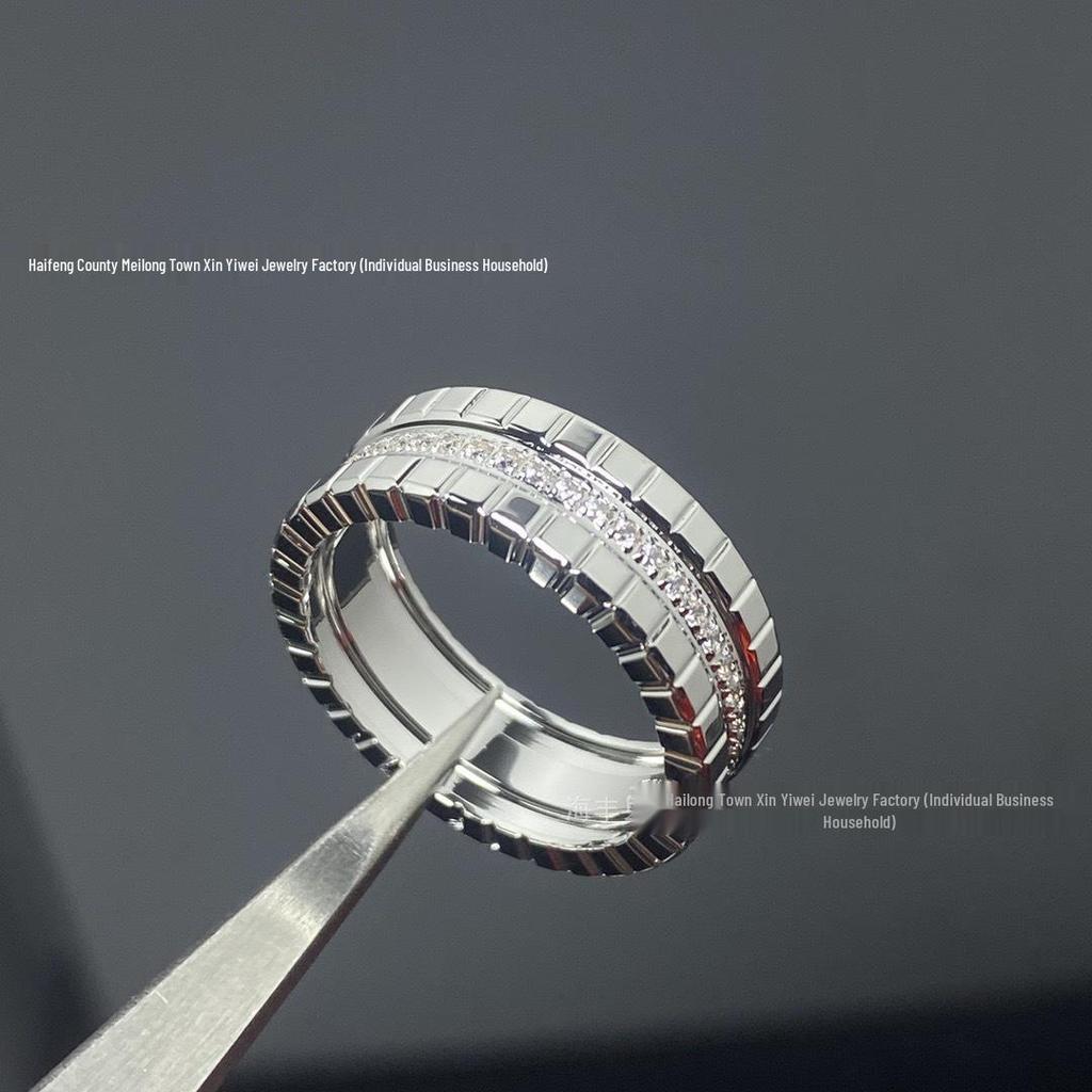 Anello Cubo di Ghiaccio Quadrato in Diamante Famiglia Xiao Transfrontaliero Europeo e Americano - Superficie Liscia per Uomo & Donna, Dito Indice, Anelli Nuziali per Coppia