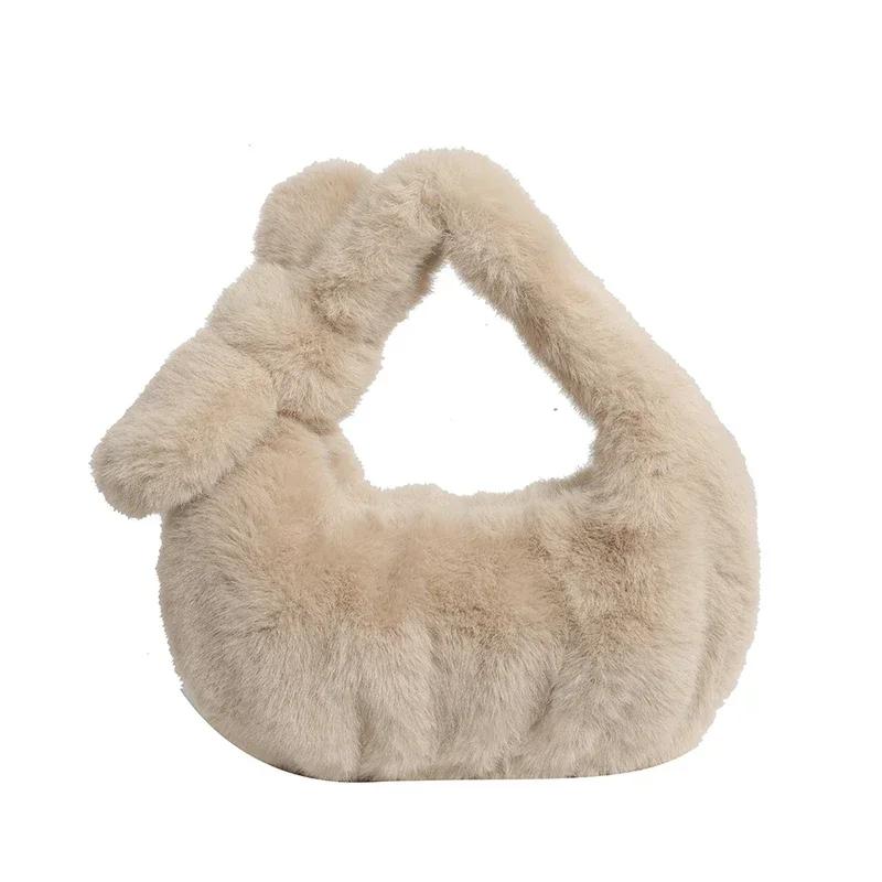 Doce estilo meninas pele fofa inverno estilo quente compacto portátil simples namoro bolsas