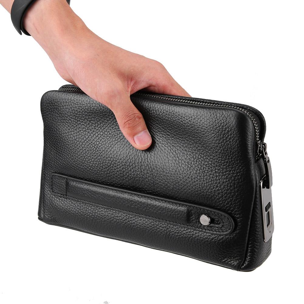 GYZOUKA Smart Fingerabdruck Brieftasche - Anti-Diebstahl Leder Clutch Schwarz