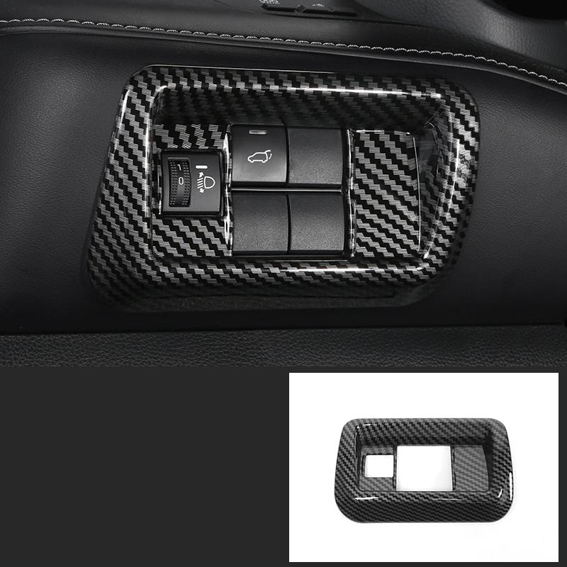 For Toyota Highlander XU70 Refit   2022 Car Carbon Fiber Interior Mouldings Gear Panel Cover Frame Accessories For