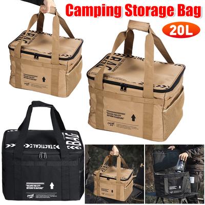 20L Camping Storage Bag Large Cooler Bag Capacity Stove Tableware Storage Bag Thermal Bag Travel Picnic Bag for Outdoor Camping