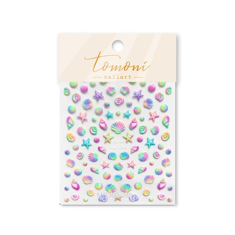Bright Crystal Colorful Shell Nail Art Sticker DIY Making Creative Decorative Stickers