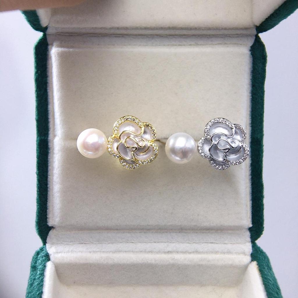 Zhuji Adjustable Camellia Pearl Ring - Natural Freshwater Pearl Jewelry