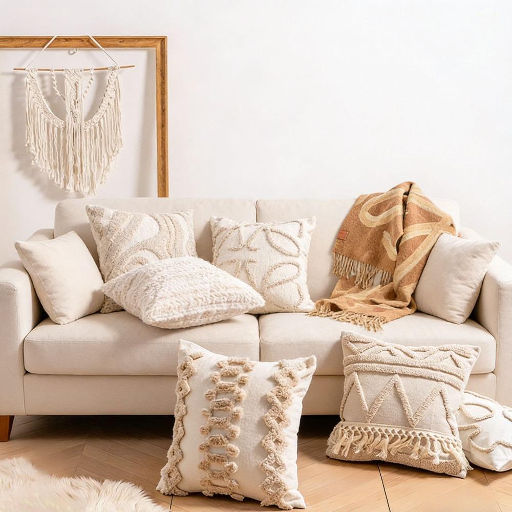 Wear-resistant Bohemian Fringe Pillow Cover Hidden Zipper Pillow Case Pillowslip  Hotel