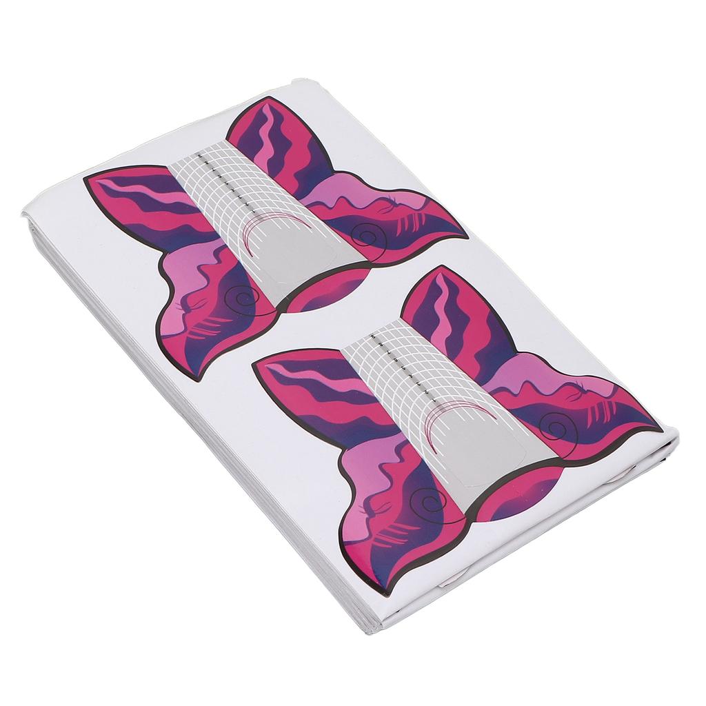 100pcs Nail Form Extension Stickers Self Adhesive Nail Tips Guide Sticker Manicure Tools Rose Red