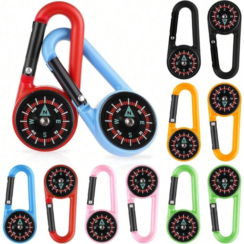 12 PCS Mini Compass Keychains Small Pocket-Sized Colorful Compasses, Essential Adult Survival Gear. Multi-Scene Use: Ideal Outdoor Accessory Multi Color