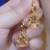 Versatile Coffee Color Full Diamond Crystal Earrings Women, Design Sense Shows Face Thin Ear Buckle Earrings