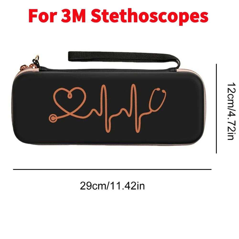 For 3M Littmann Cardiology III Stethoscope Storage Box Portable Travel Carrying Case Mesh Bag Hard EVA Medical Organizer