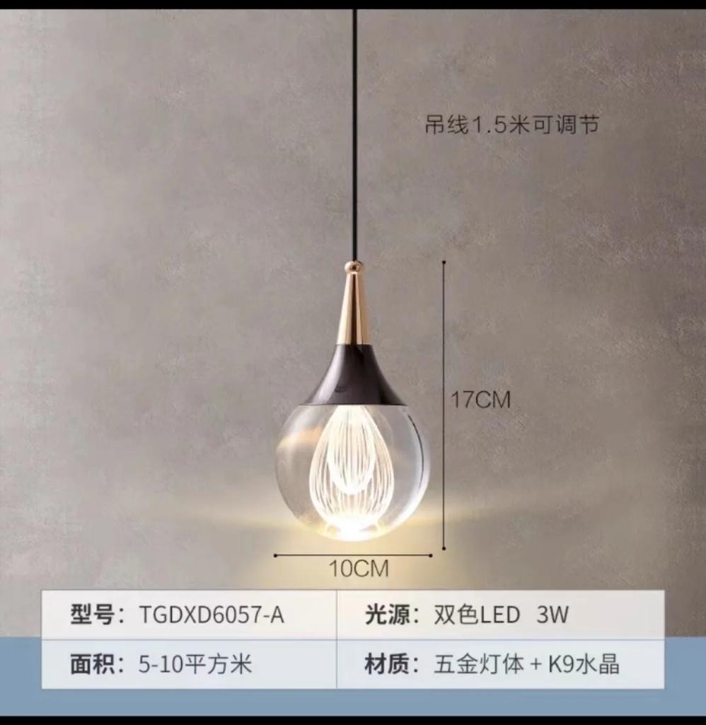 Europe Restaurant Decor Crystal Led Ball Pendant Light Sconce Night Lamparas Bedroom Kitchen Chandelier Lamp Dining Room Lights