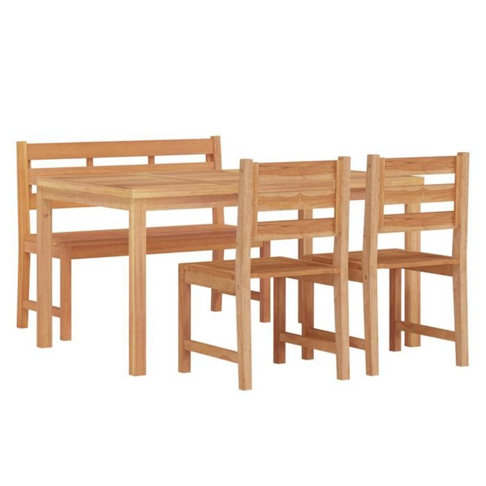 VidaXL Garden Dining Set 4 Pcs Solid Teak Wood, Garden Furniture, Outdoor Furniture, Table and Chair of 3157197