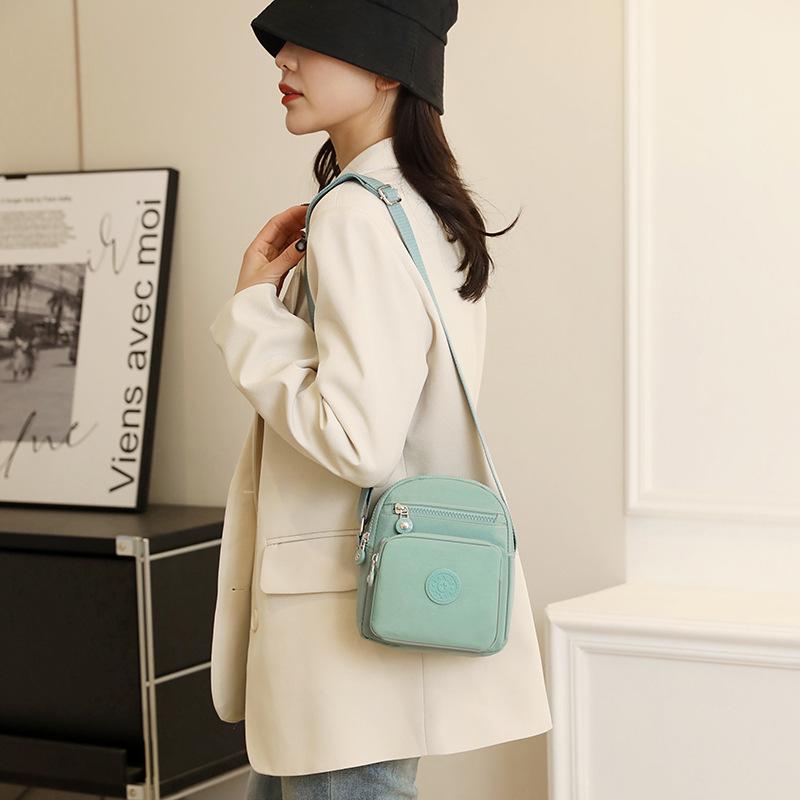 Small Bag Women'S Fashion Casual Trend Shoulder Bag Nylon Messenger Bag Multi-Pocket Small Square Bag