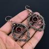 Red Garnet Jewelry, 999 Copper Wire Wrapped Earrings, Handmade Gemstone Jewelry Earrings For Memorial Day